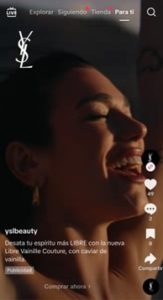 Fuente: Anuncio TikTok ysl Beauty