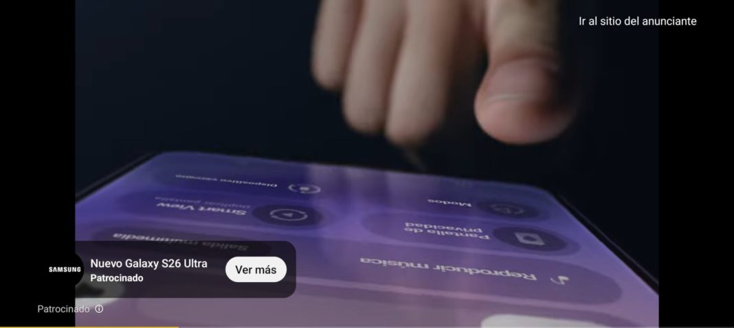 Captura de pantalla de Bumper ad de Samsung en YouTube.