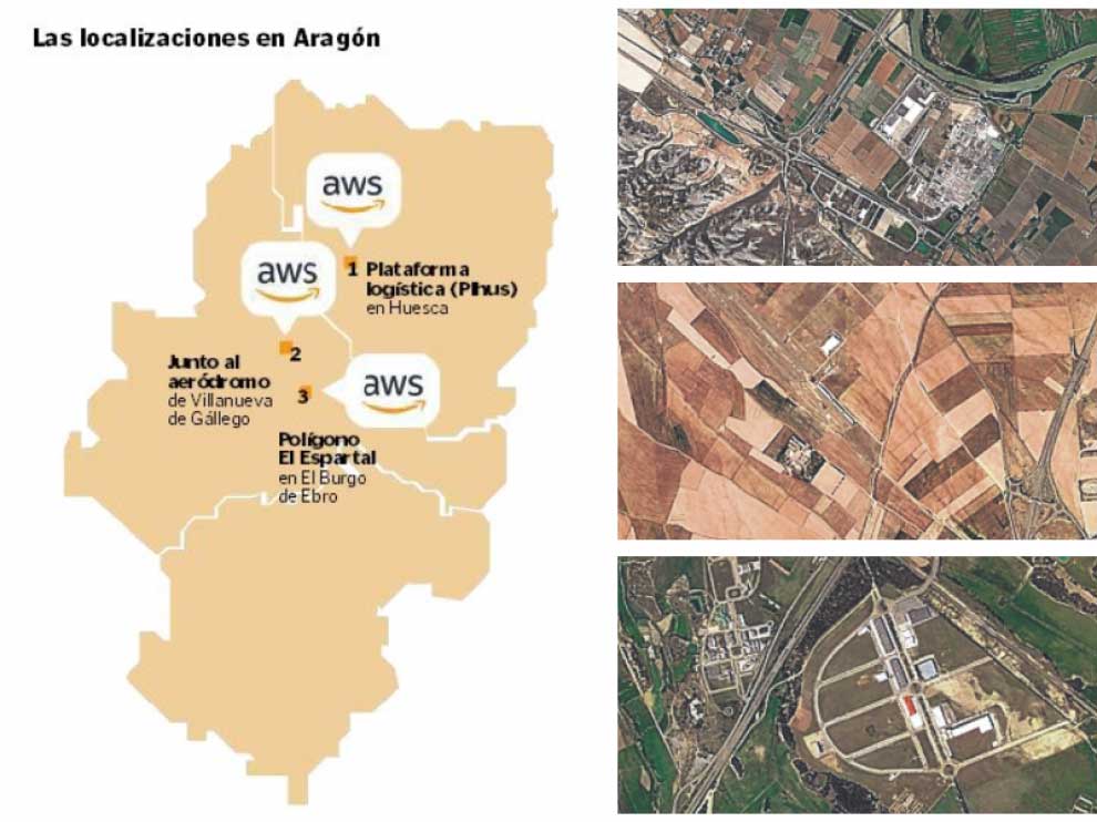 Ubicaciones de los centros de Amazon en Aragón | HA